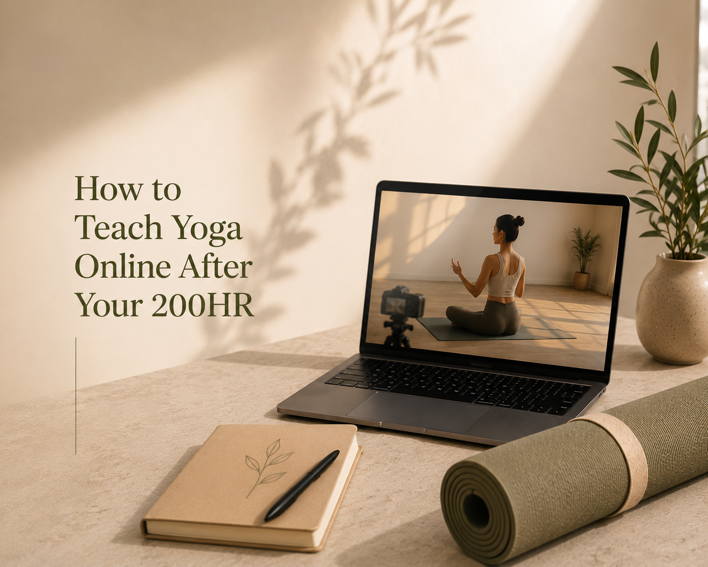 Yoga teacher offering a mindful and consent-based asana adjustment to a student
